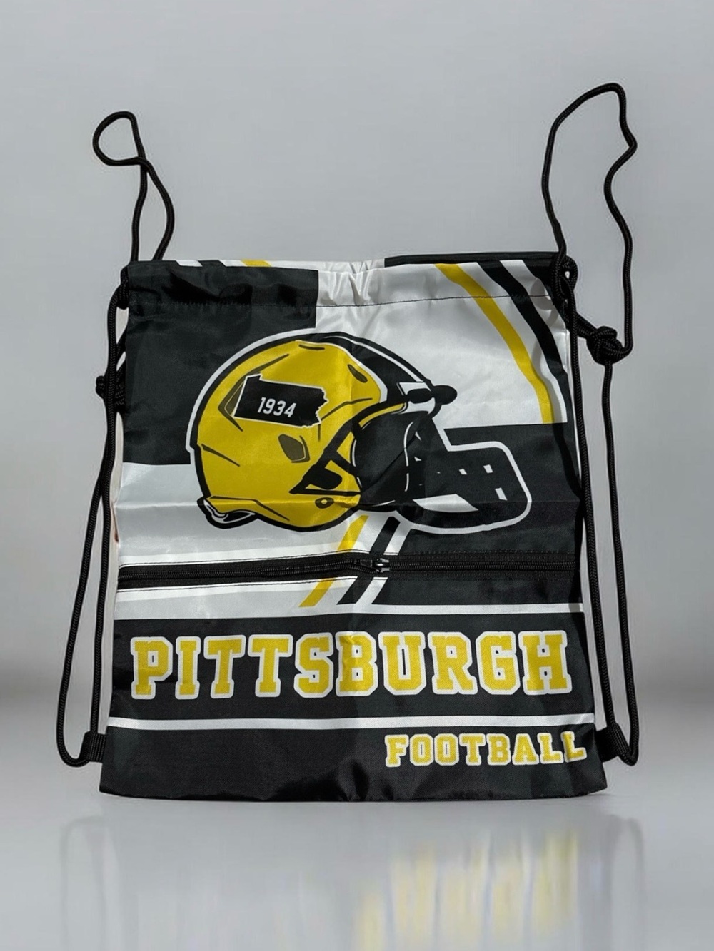 Pittsburgh Football Drawstring Bag - Black & Yellow
